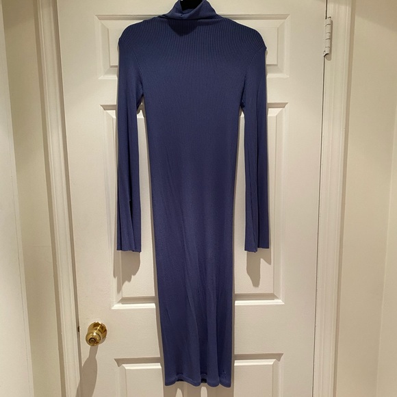 Enza Costa Ribbed Split Sleeve Midi Dress Sz S - Picture 5 of 7